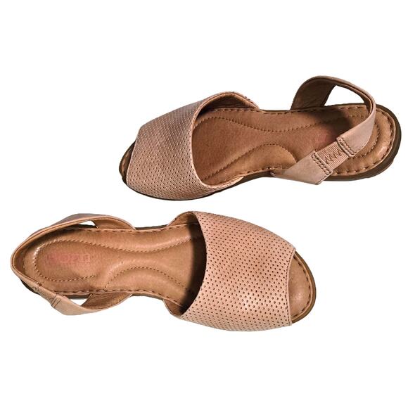 Born Trang Tan Leather Cutest Slingback Stretch Straps Sandals F18859 Women 7M - Picture 1 of 7